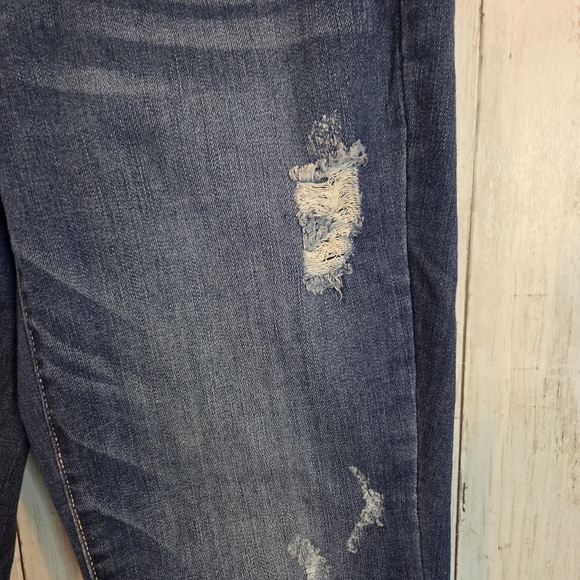 Judy Blue Dark Blue Distressed Skinny Jeans - Picture 5 of 9